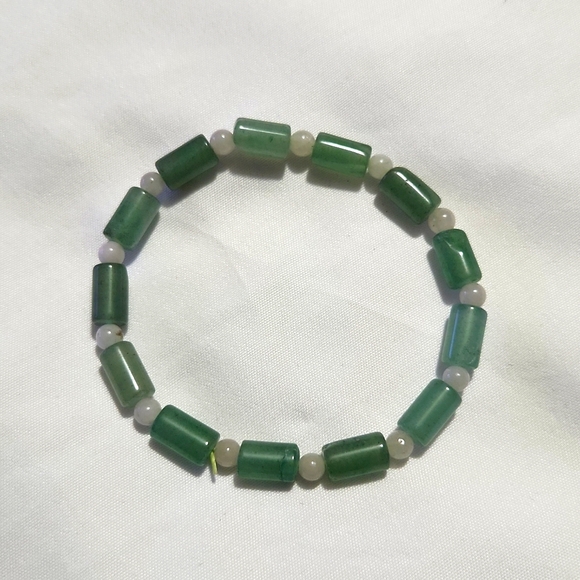 Natural Aventurine Green Jade Green Beaded Bracelet New - Picture 1 of 2